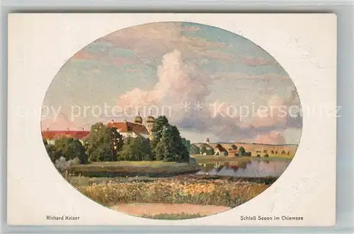 AK / Ansichtskarte Seeon Seebruck Schloss Kuenstlerkarte Seeon Seebruck