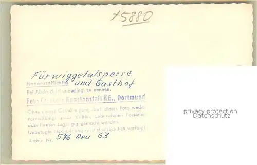 AK / Ansichtskarte Fuerwiggetalsperre Gasthauf zur Talsperre Fuerwiggetalsperre