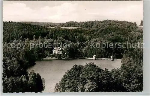 AK / Ansichtskarte Fuerwiggetalsperre Stausee mit Gasthaus zur Talsperre Fuerwiggetalsperre