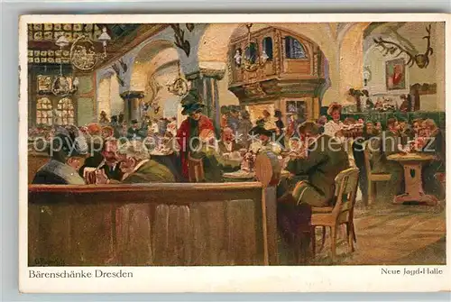 AK / Ansichtskarte Dresden Baerenschaenke Neue Jagdhalle Dresden