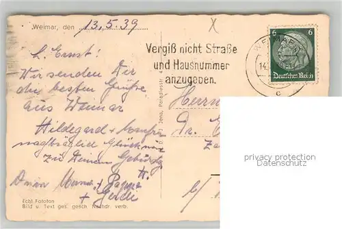 AK / Ansichtskarte Weimar_Thueringen Schillerhaus Weimar Thueringen