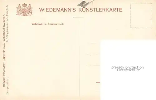 AK / Ansichtskarte Verlag_Wiedemann_WIRO_Nr. 2740 A Wildbad Schwarzwald  Verlag_Wiedemann_WIRO_Nr.