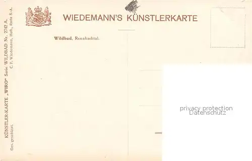 AK / Ansichtskarte Verlag_Wiedemann_WIRO_Nr. 2742 A Wildbad Rennbachtal Verlag_Wiedemann_WIRO_Nr.
