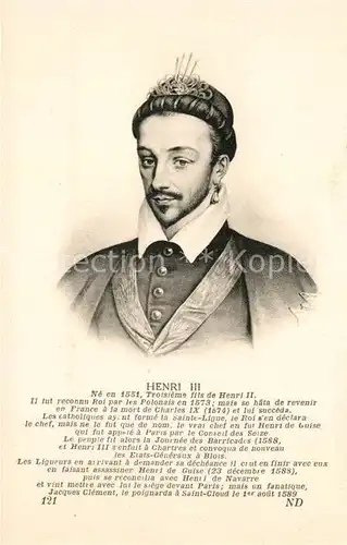 AK / Ansichtskarte Adel_Frankreich Henri III Adel Frankreich