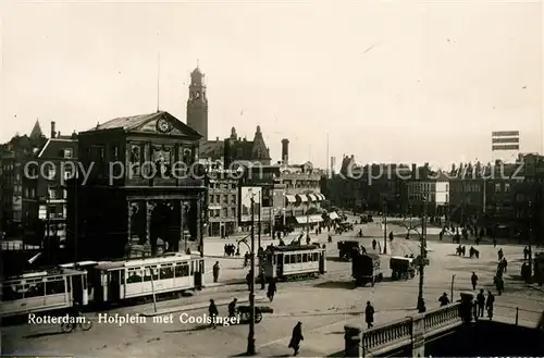 AK / Ansichtskarte Strassenbahn Rotterdam Hofplein met Coolsingel Strassenbahn