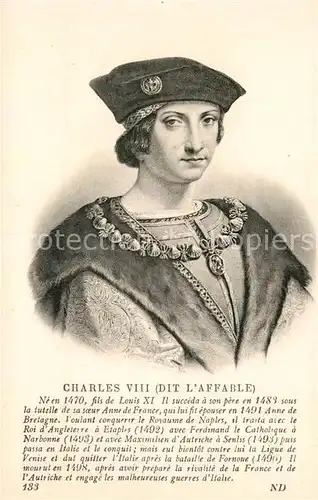 AK / Ansichtskarte Adel_Frankreich Charles VIII  Adel Frankreich