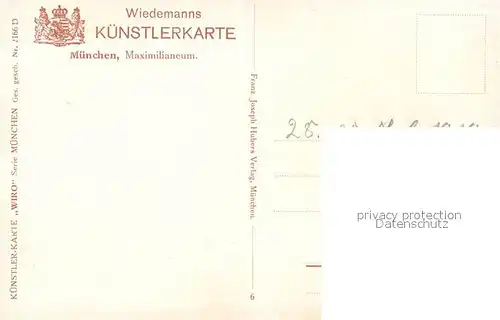AK / Ansichtskarte Verlag_Wiedemann_WIRO_Nr. 2166 D Muenchen Maximilianeum Verlag_Wiedemann_WIRO_Nr.