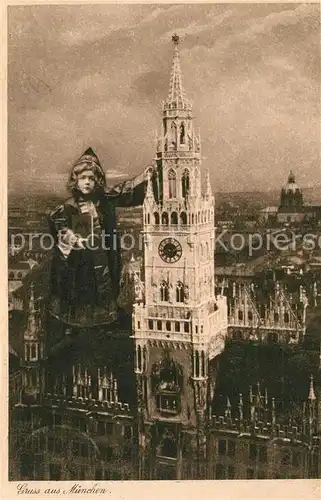 AK / Ansichtskarte Fotomontage_Fotocollage Muenchner Kindl Muenchen  Fotomontage_Fotocollage