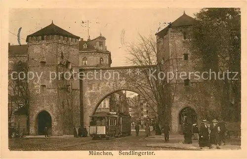 AK / Ansichtskarte Strassenbahn Muenchen Sendlingertor Strassenbahn