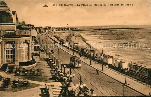 AK / Ansichtskarte Strassenbahn Le Havre Plage Port Strassenbahn