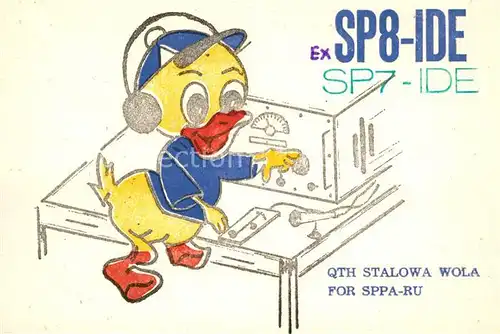 AK / Ansichtskarte Vermenschlicht Kueken Radio Polen Kopfhoerer  Vermenschlicht