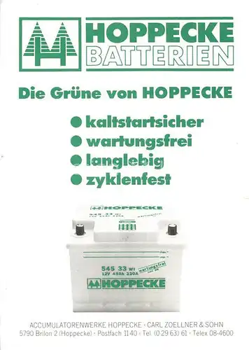 AK / Ansichtskarte Werbung_Reklame Hoppecke Batterien  Werbung_Reklame