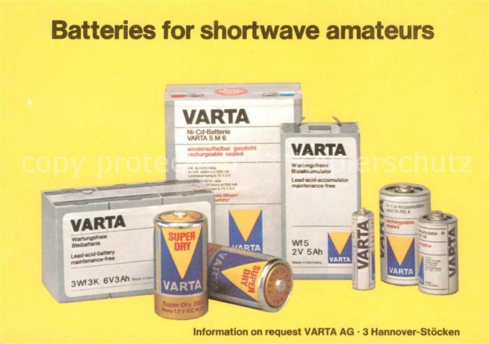 Tolle alte AK Werbepostkarte VARTA Qualitäts Batterien um 1950 tolle Reklame 