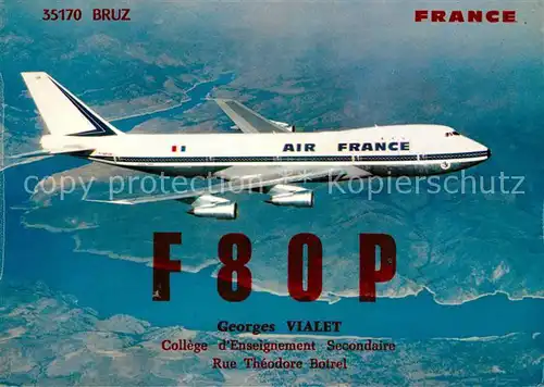 AK / Ansichtskarte Flugzeuge_Zivil Air France Boeing 747  Flugzeuge Zivil