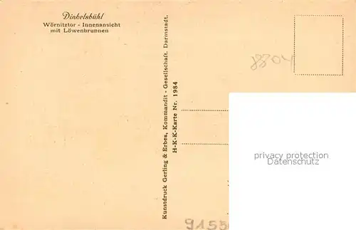 AK / Ansichtskarte Dinkelsbuehl Woernitztor Loewenbrunnen Dinkelsbuehl