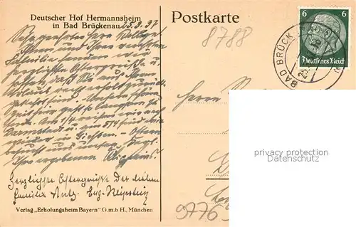AK / Ansichtskarte Brueckenau_Bad Deutscher Hof Hermannsheim Brueckenau_Bad