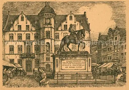 AK / Ansichtskarte Duesseldorf Marktplatz Denkmal Duesseldorf