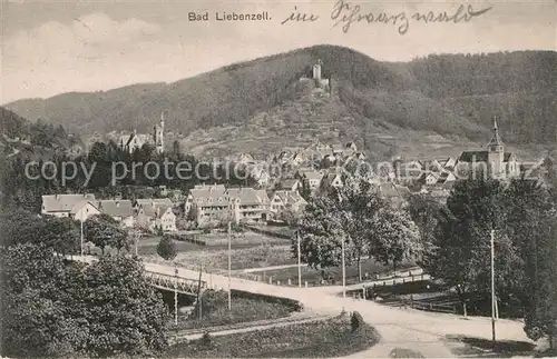 AK / Ansichtskarte Bad_Liebenzell Stadtpanorama mit Blick zur Burg Nagoldbruecke Bad_Liebenzell