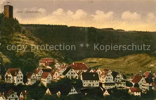 AK / Ansichtskarte Bad_Liebenzell Teilansicht mit Burg Kurort im Schwarzwald Bad_Liebenzell