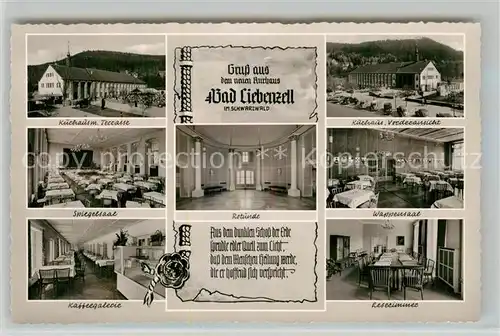 AK / Ansichtskarte Bad_Liebenzell Kurhaus Spiegelsaal Kaffeegalerie Wappensaal Lesezimmer Rotunde Kurort im Schwarzwald Bad_Liebenzell