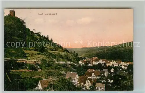 AK / Ansichtskarte Bad_Liebenzell Teilansicht mit Blick zur Burg Kurort im Schwarzwald Bad_Liebenzell