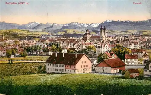 AK / Ansichtskarte Kempten_Allgaeu Panorama Neustadt Kempten Allgaeu