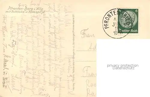 AK / Ansichtskarte Berg_Pfronten mit Schlicke und Koellespitze Berg Pfronten