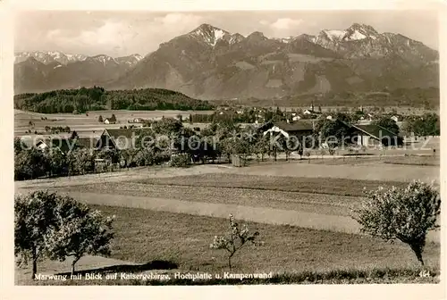AK / Ansichtskarte Marwang mit Kaisergebirge Hochplatte und Kampenwand Marwang