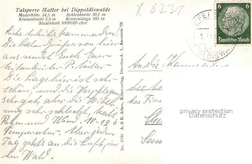 AK / Ansichtskarte Dippoldiswalde_Osterzgebirge Talsperre Malter Fliegeraufnahme Dippoldiswalde