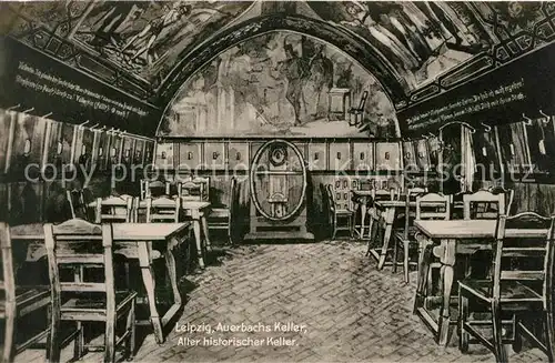 AK / Ansichtskarte Leipzig Auerbachs Keller Alter historische Goethe Faust Gaststaette Leipzig