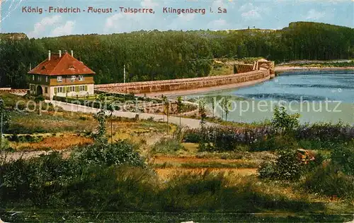 AK / Ansichtskarte Klingenberg_Sachsen Koenig Friedrich August Talsperre Klingenberg Sachsen