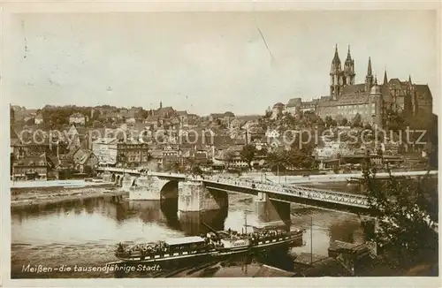 AK / Ansichtskarte Meissen_Elbe_Sachsen Elbepartie Bruecke Schloss  Meissen_Elbe_Sachsen