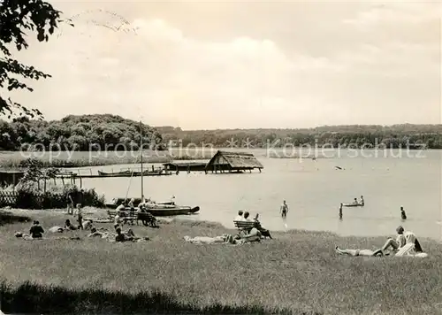 AK / Ansichtskarte Diensdorf Radlow Scharmuetzelsee Badestrand Diensdorf Radlow