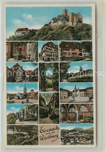 AK / Ansichtskarte Eisenach_Thueringen Die Wartburg mit Orts und Teilansichten Eisenach Thueringen