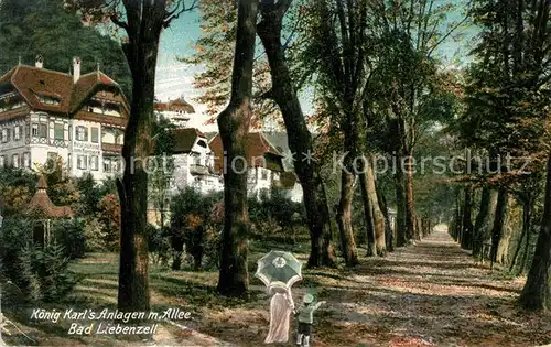 AK / Ansichtskarte Bad_Liebenzell Koenig Karls Anlagen mit Allee  Bad_Liebenzell