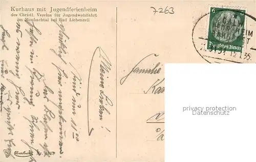 AK / Ansichtskarte Bad_Liebenzell Kurhaus mit Jugendferienheim Bad_Liebenzell