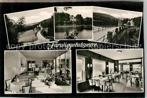 AK / Ansichtskarte Fuerwiggetalsperre Gasthaus bei Luedenscheid Fuerwiggetalsperre