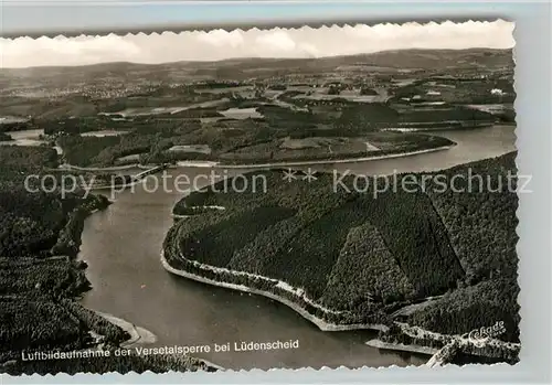 AK / Ansichtskarte Versetalsperre Fliegeraufnahme bei Luedenscheid Versetalsperre