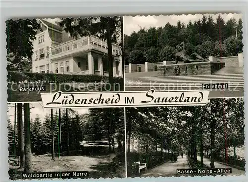 AK / Ansichtskarte Luedenscheid Parkhaus Ehrenmal Basse Nolte Allee Nurre Luedenscheid