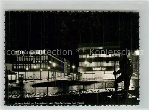 AK / Ansichtskarte Luedenscheid Strassenstern bei Nacht Luedenscheid