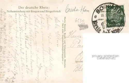 AK / Ansichtskarte Bingen_Rhein Bingerbrueck Nahemuendung Bingen Rhein