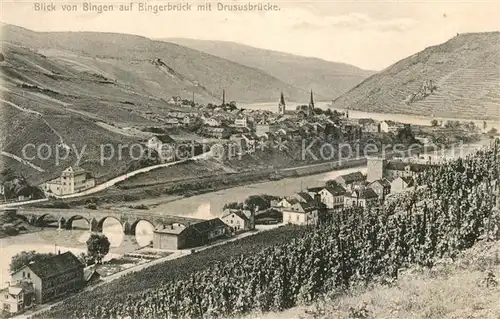 AK / Ansichtskarte Bingerbrueck_Rhein Drususbruecke Panorama Bingerbrueck Rhein