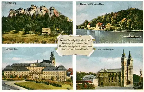 AK / Ansichtskarte Vierzehnheiligen Staffelberg Schloss Banz Hausen Vierzehnheiligen