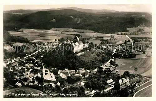 AK / Ansichtskarte Woerth_Donau Fliegeraufnahme Woerth Donau