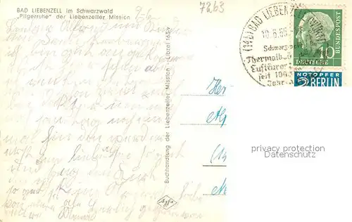 AK / Ansichtskarte Liebenzell_Bad Pilgerruhe Liebenzeller Mission Liebenzell_Bad