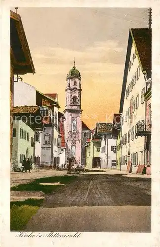 AK / Ansichtskarte Mittenwald_Bayern Kirche Mittenwald Bayern