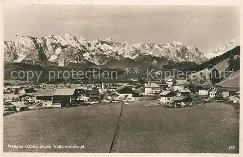 AK / Ansichtskarte Wallgau Panorama Wettersteinwand Wallgau