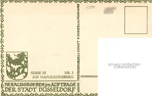 AK / Ansichtskarte Duesseldorf Napoleonsberg Duesseldorf