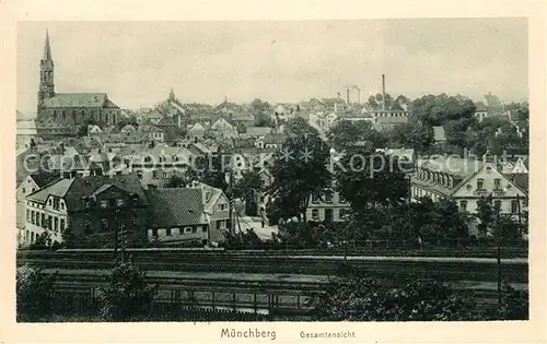 AK / Ansichtskarte Muenchberg_Oberfranken Panorama Kirche Muenchberg Oberfranken