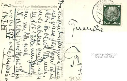 AK / Ansichtskarte Behringersmuehle Panorama Behringersmuehle